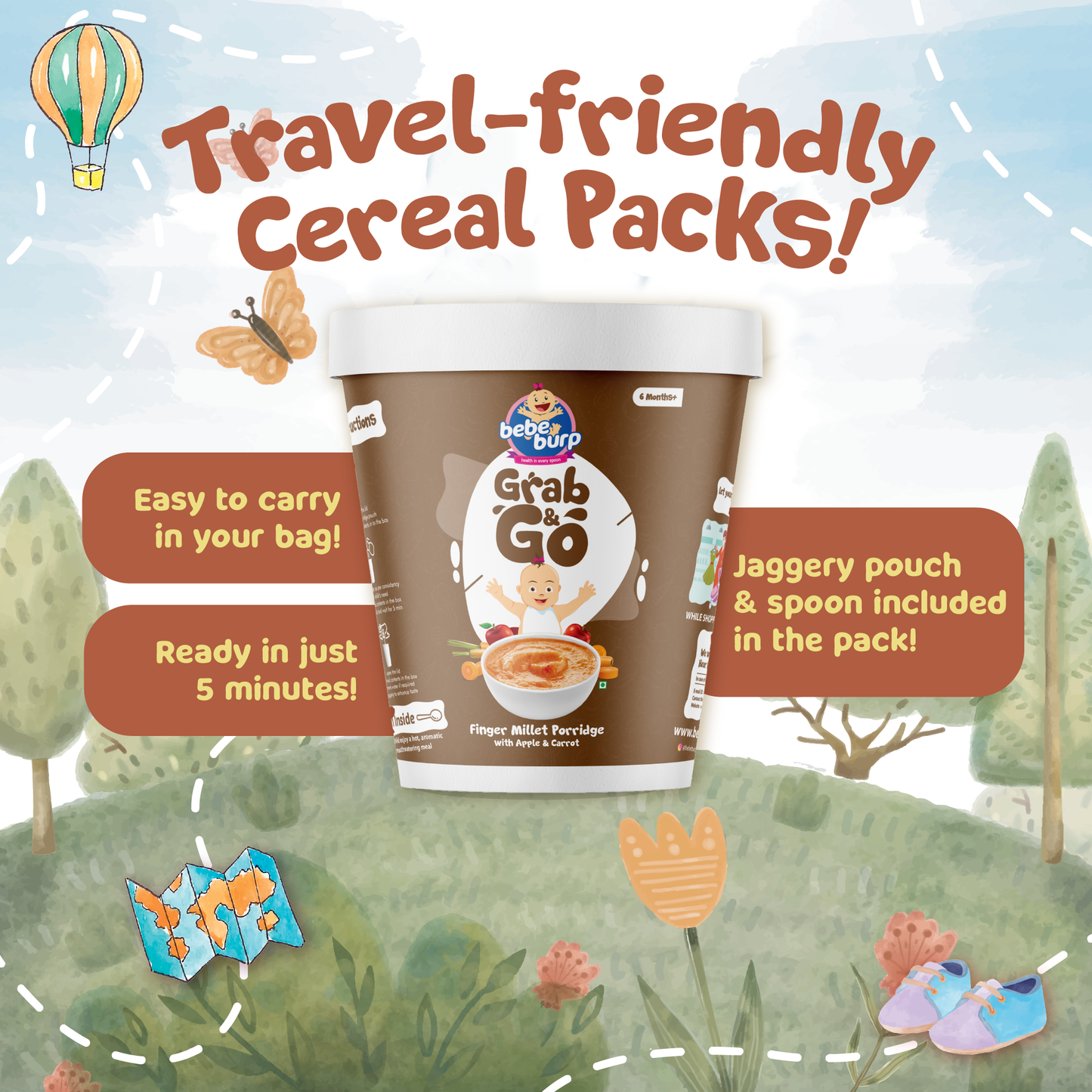 Bebe Burp Travel pack Grab & Go (Pack of 5) 30gm each