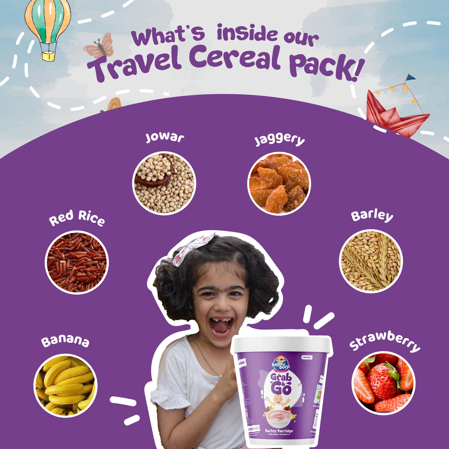 Bebe Burp Travel pack Grab & Go (Pack of 5) 30gm each