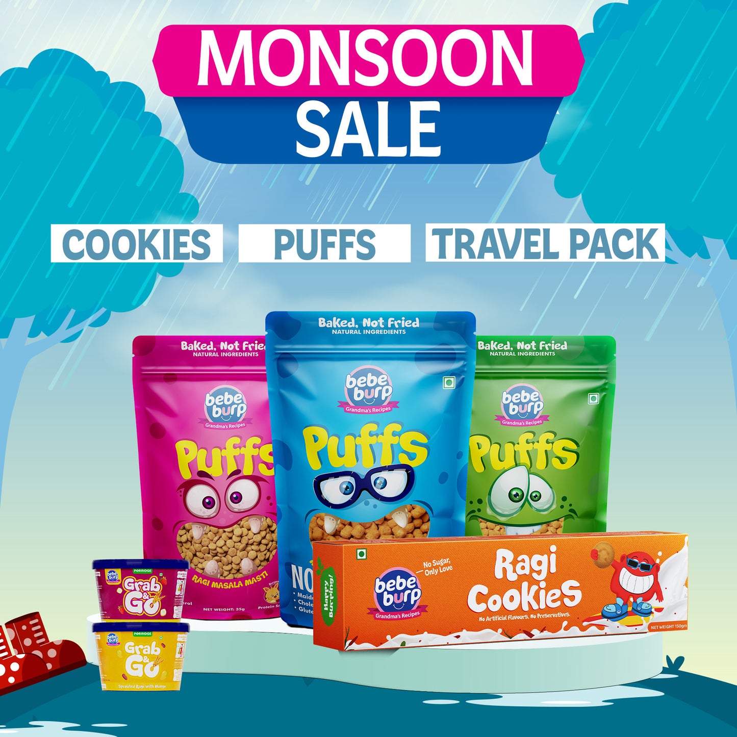Special Travel Combo – Ready to Eat Baby Food with Ragi & Multigrain Snacks
