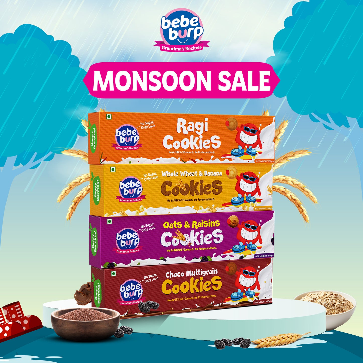 Bebe Burp Monsoon Sale | Healthy Cookies Combo