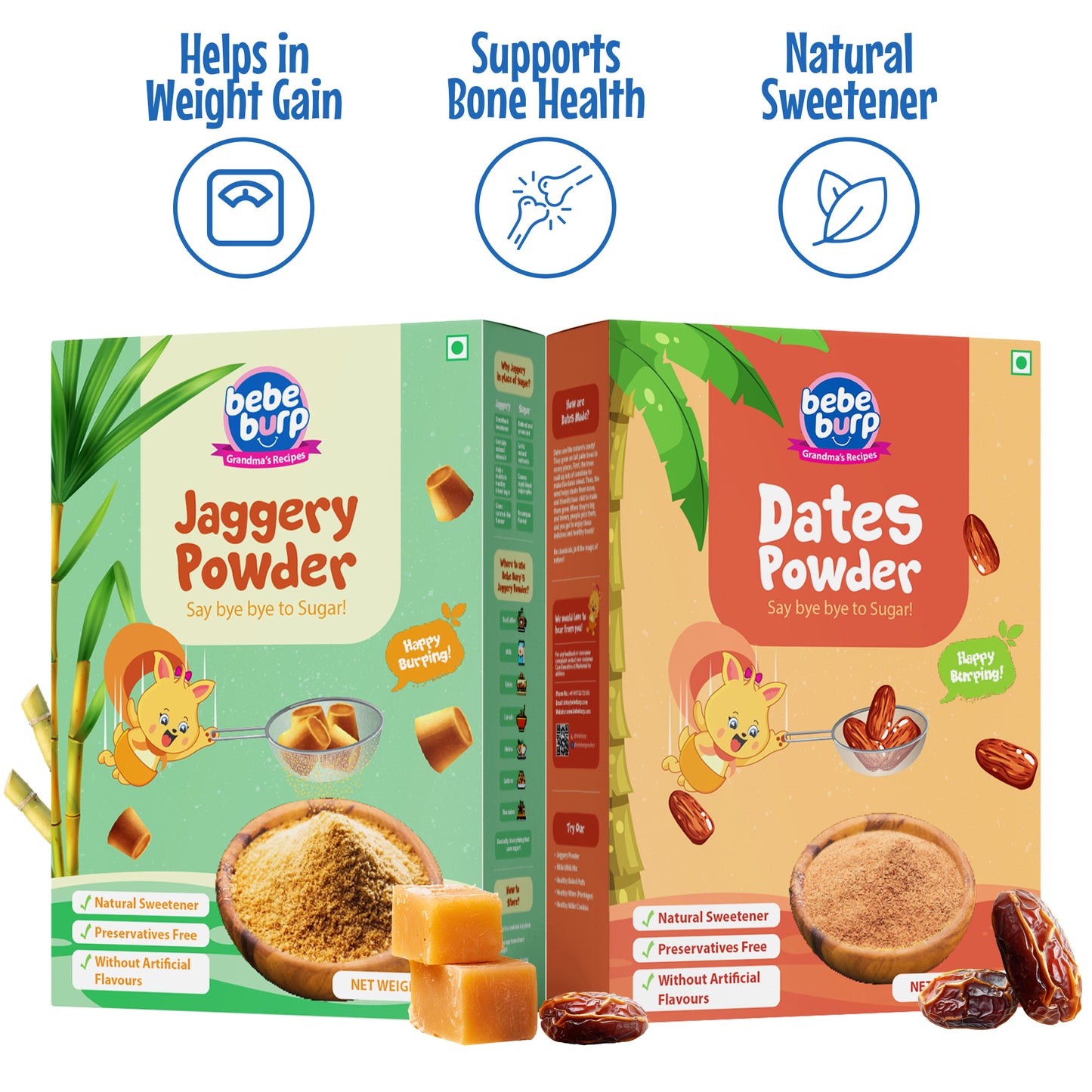 Natural Sweetner Combo- Date and Jaggery Powder 200Gm Each