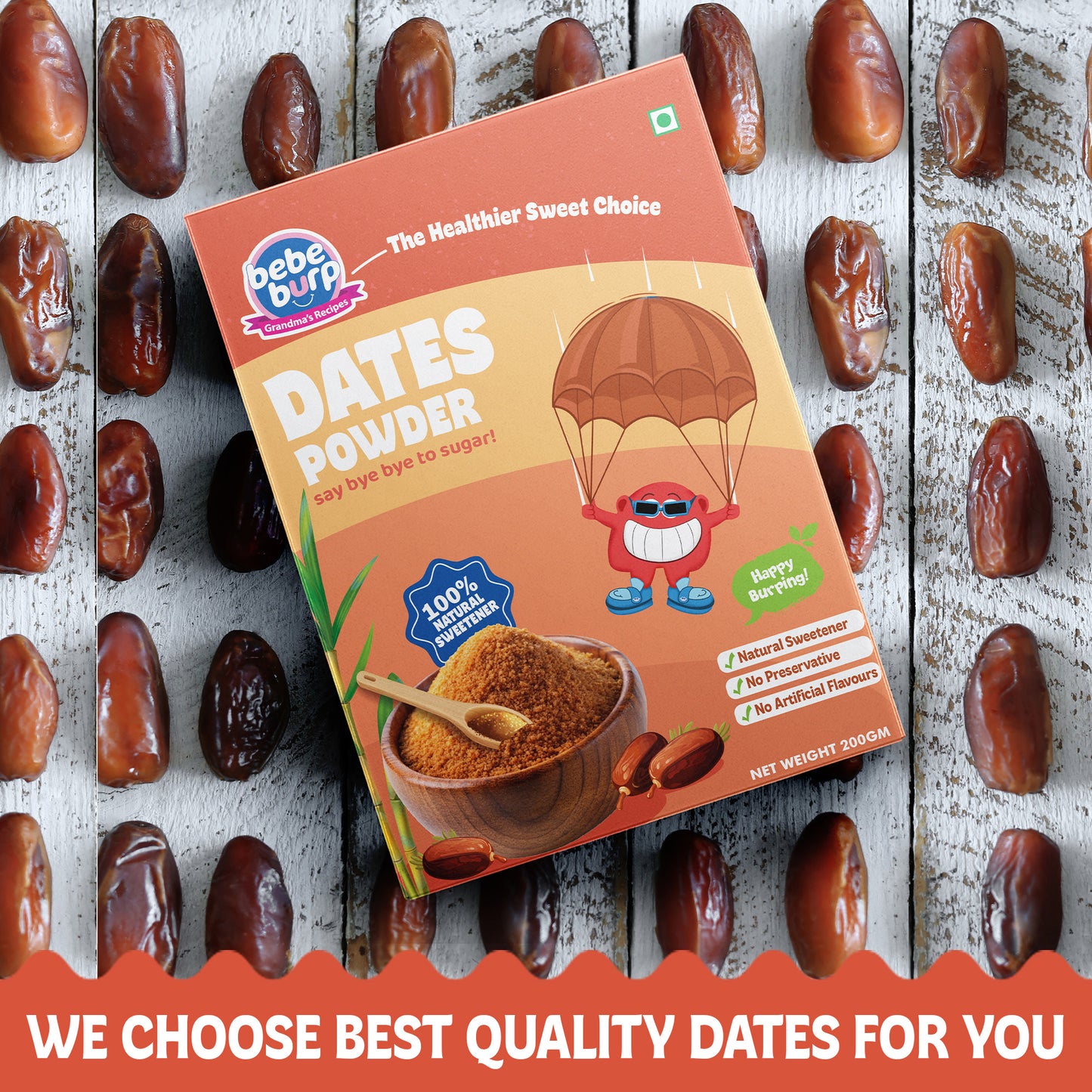 Dates Powder – 100% Natural Sweetener for Kids & Healthy Recipes 200 g
