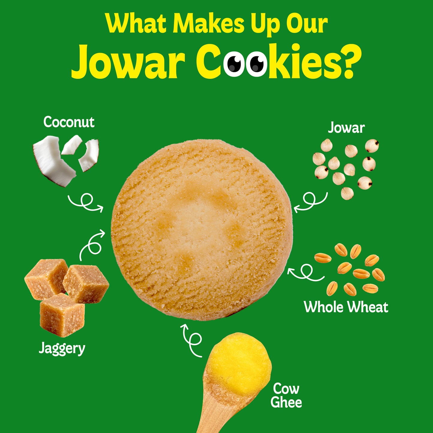 Whole Wheat, Oats, Ragi & Jowar Coconut Cookies Combo (Pack of 4, 150 gm Each)
