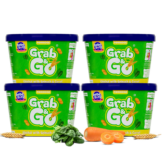 Wholesome instant khichdi mix for babies made with carrots and spinach, easy to digest and perfect for nutritious meals.
