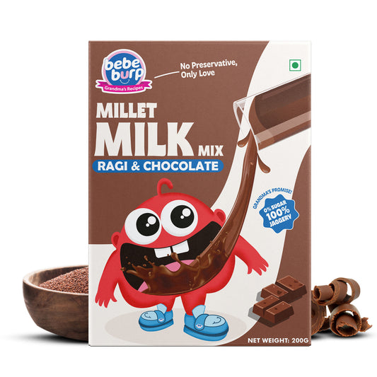 Bebe Burp Millet Milk Mix made with natural ingredients, a nutritious and easy-to-digest millet milk option for kids