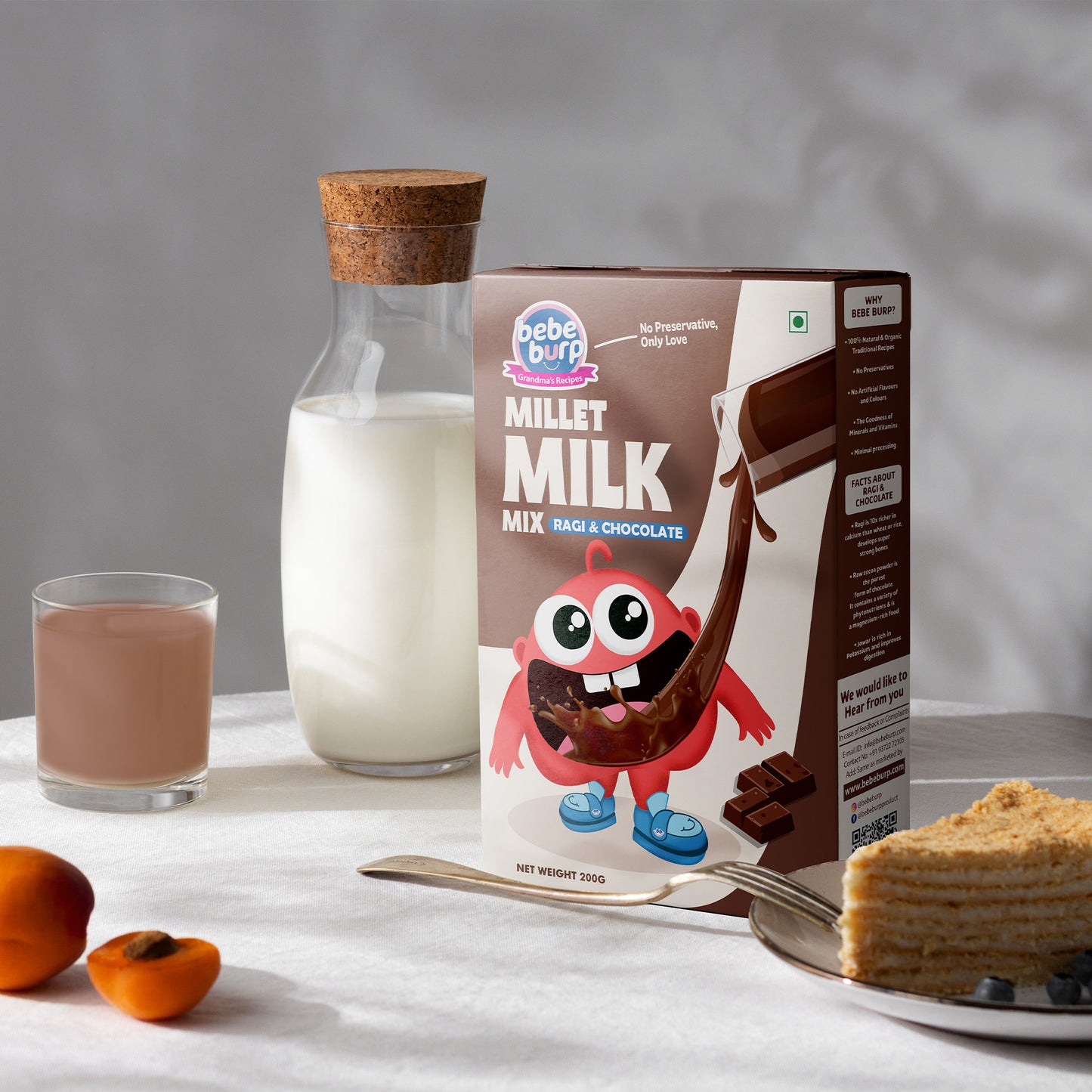 Bebe Burp Millet Milk Mix made with natural ingredients, a nutritious and easy-to-digest millet milk option for kids