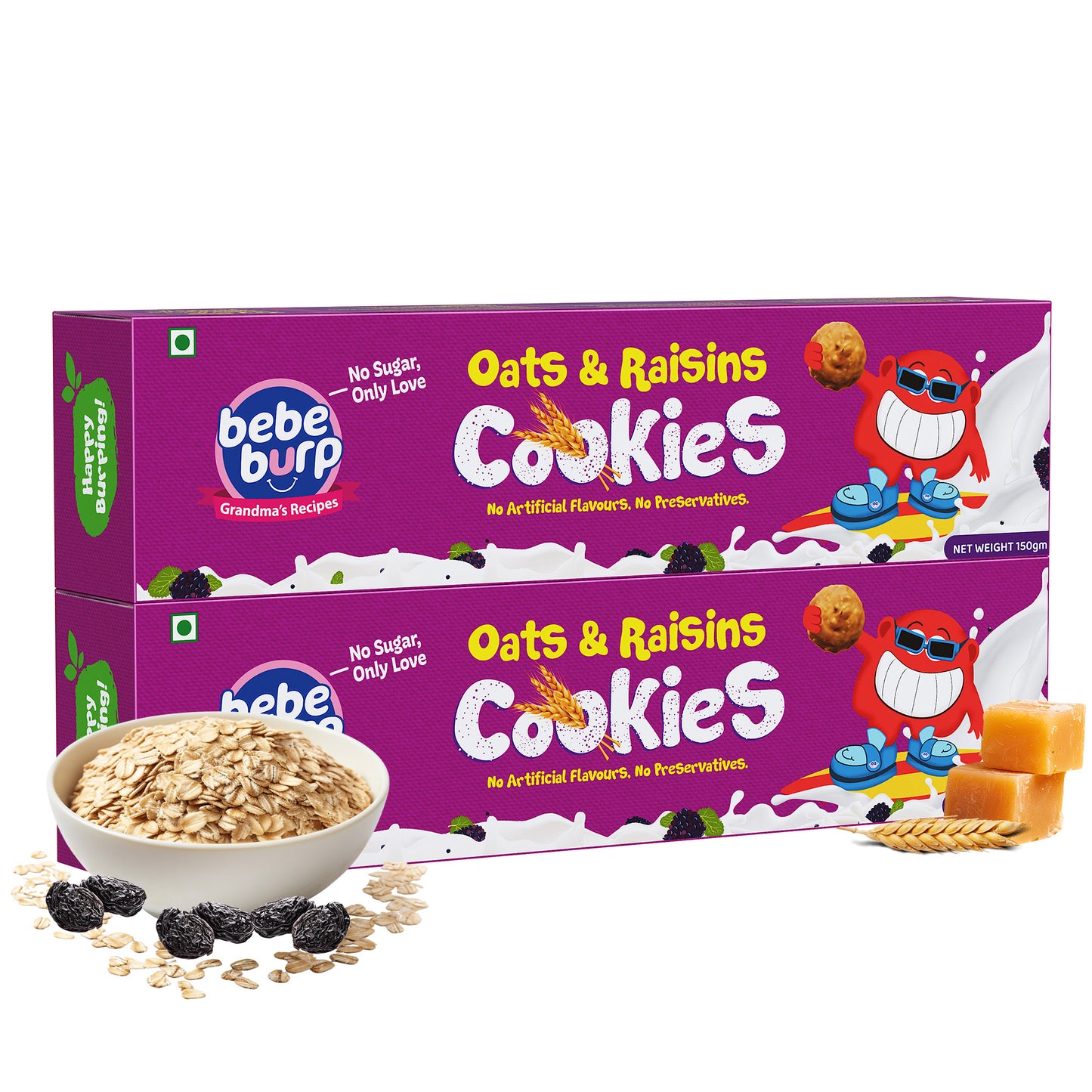 Oats and Raisins Cookies 150 Gms Each (2 Pack)