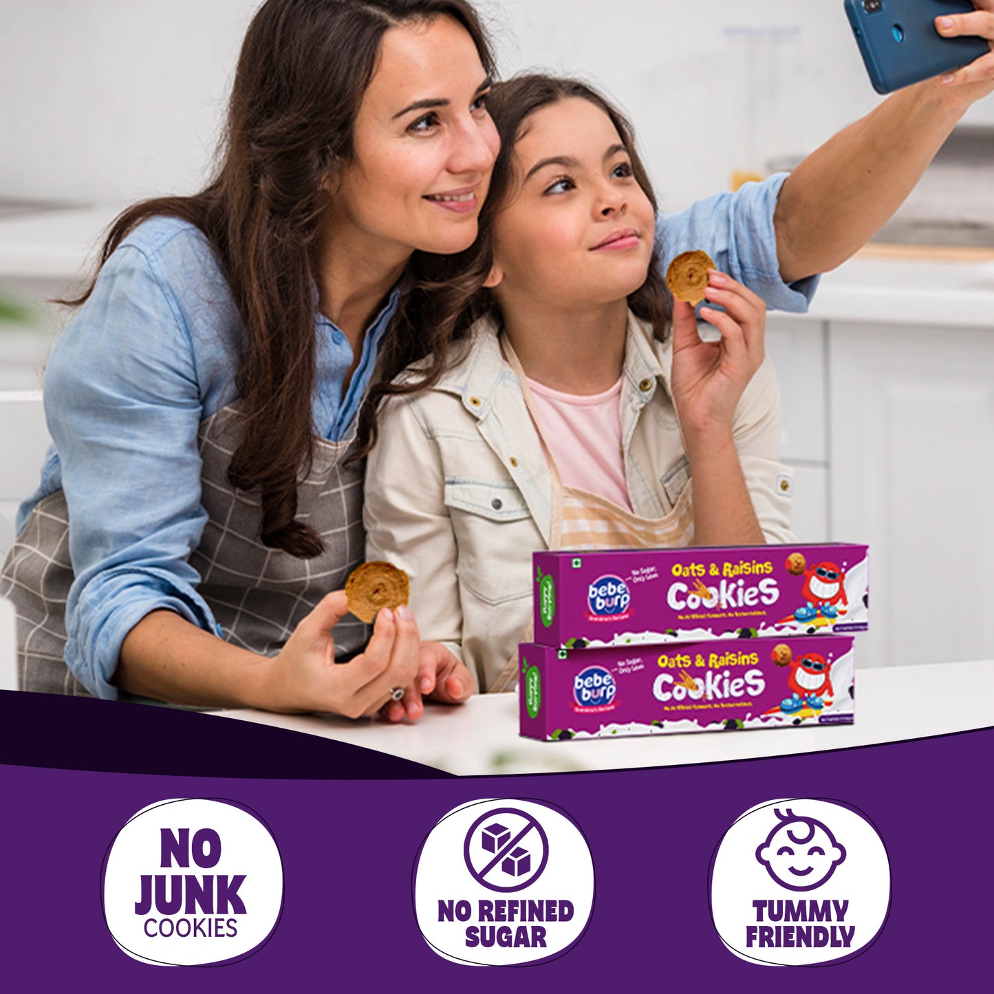 Organic Oats and Raisins Cookies for Kids (150gm)