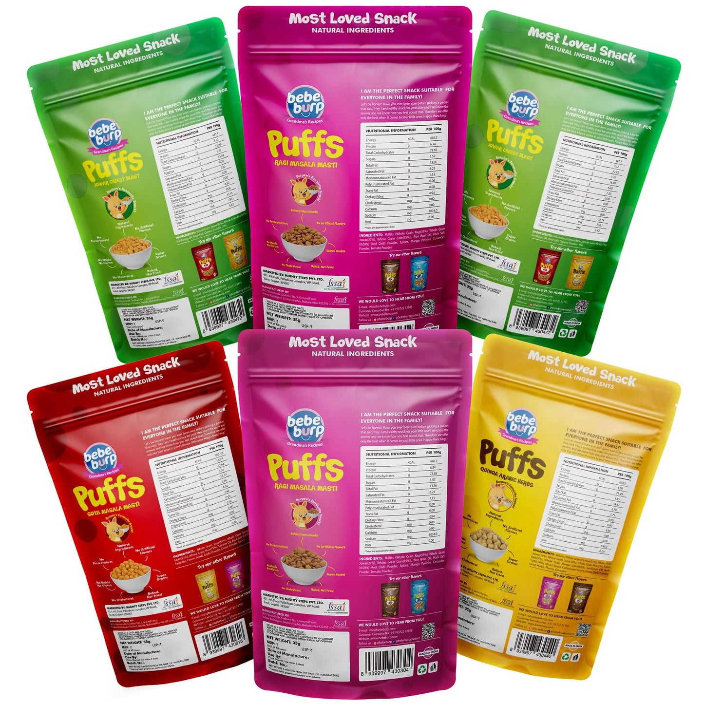 Organic Baby Puffs Combo (All 6 Flavors)