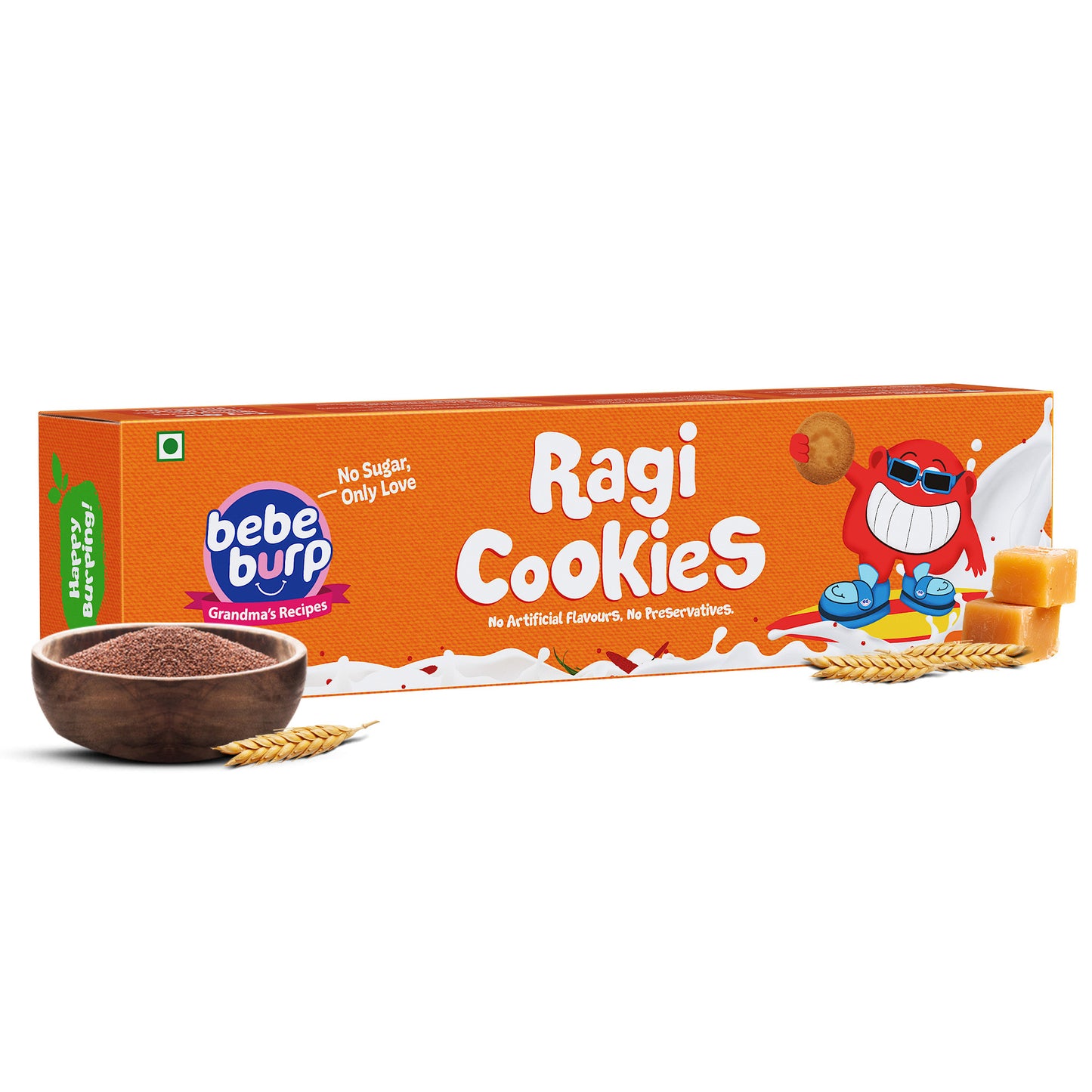 Ragi cookies packaged in a 150 gm bag, showcasing a healthy snack option made from ragi flour.