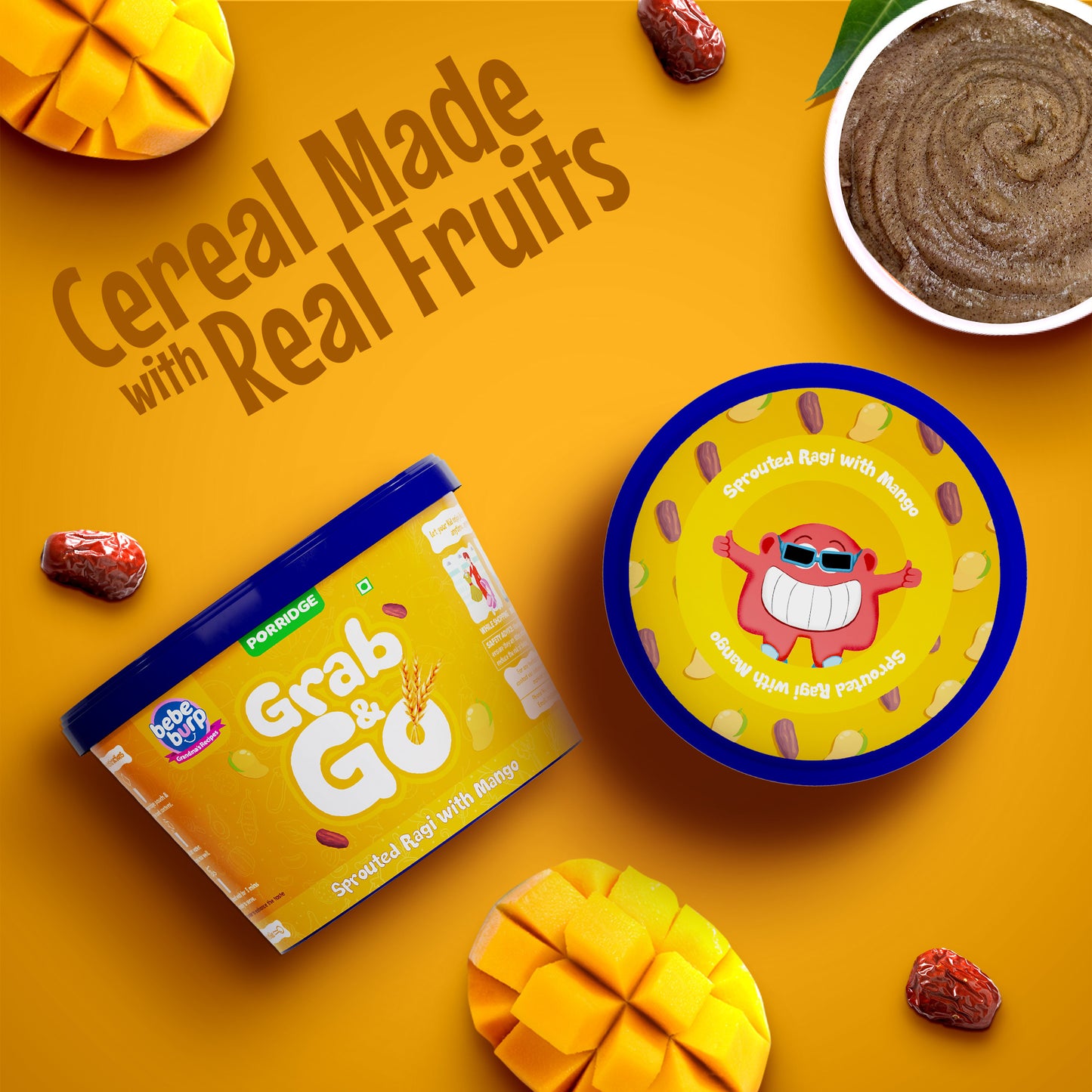 Travel Pack Grab & Go Sprouted Ragi with Mango (Pack of 4) 30 gm each