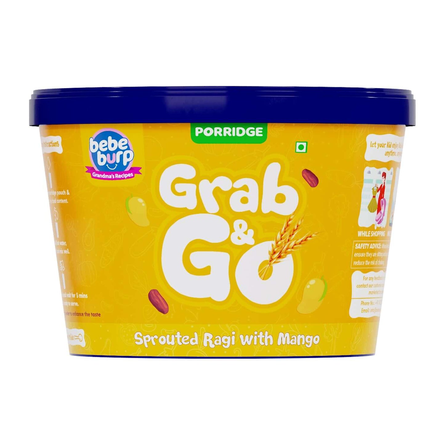 Special Travel Combo – Ready to Eat Baby Food with Ragi & Multigrain Snacks - Sprouted Ragi with Mango Porridge