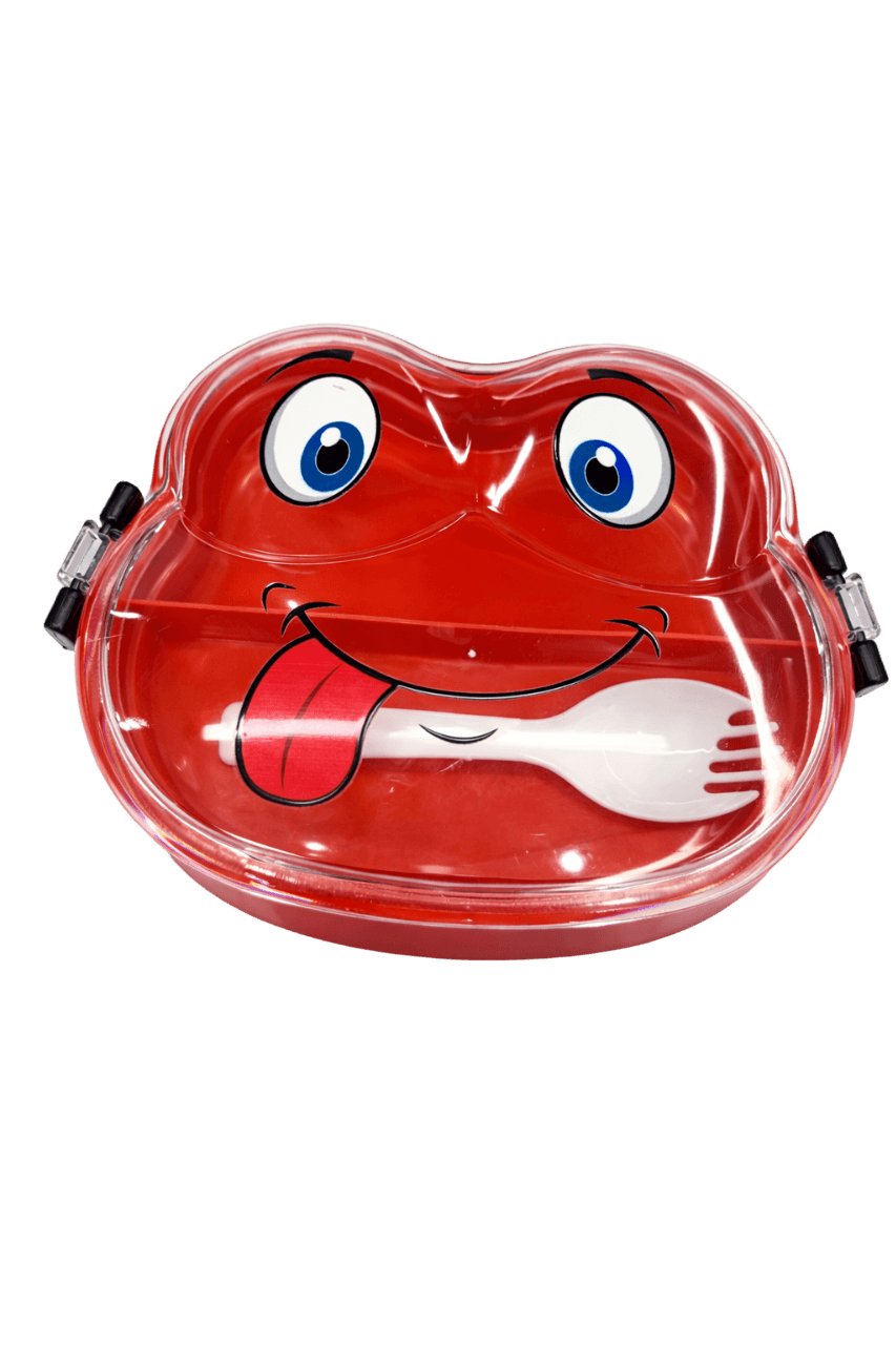 Free Burpee Tiffin Box (MRP-699/-) with a playful design featuring a smiling face.
