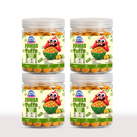 Cheesy Blast Jowar Puffs | Gluten-Free Snack for kids  (50GM x 4) (200gm)