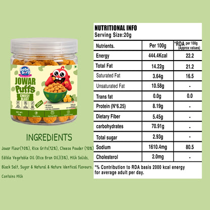 Cheesy Blast Jowar Puffs | Gluten-Free Snack for kids  (50GM x 4) (200gm)