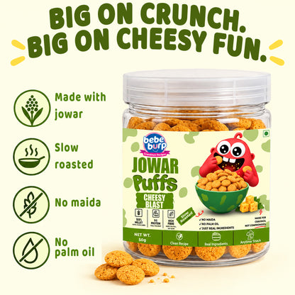 Cheesy Blast Jowar Puffs | Gluten-Free Snack for kids  (50GM x 4) (200gm)