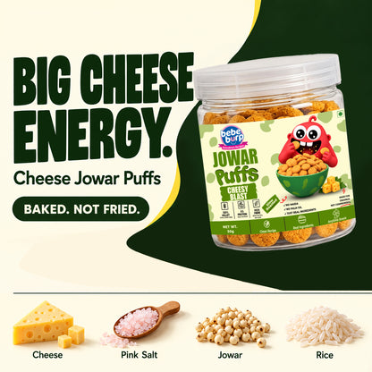 Cheesy Blast Jowar Puffs | Gluten-Free Snack for kids  (50GM x 4) (200gm)