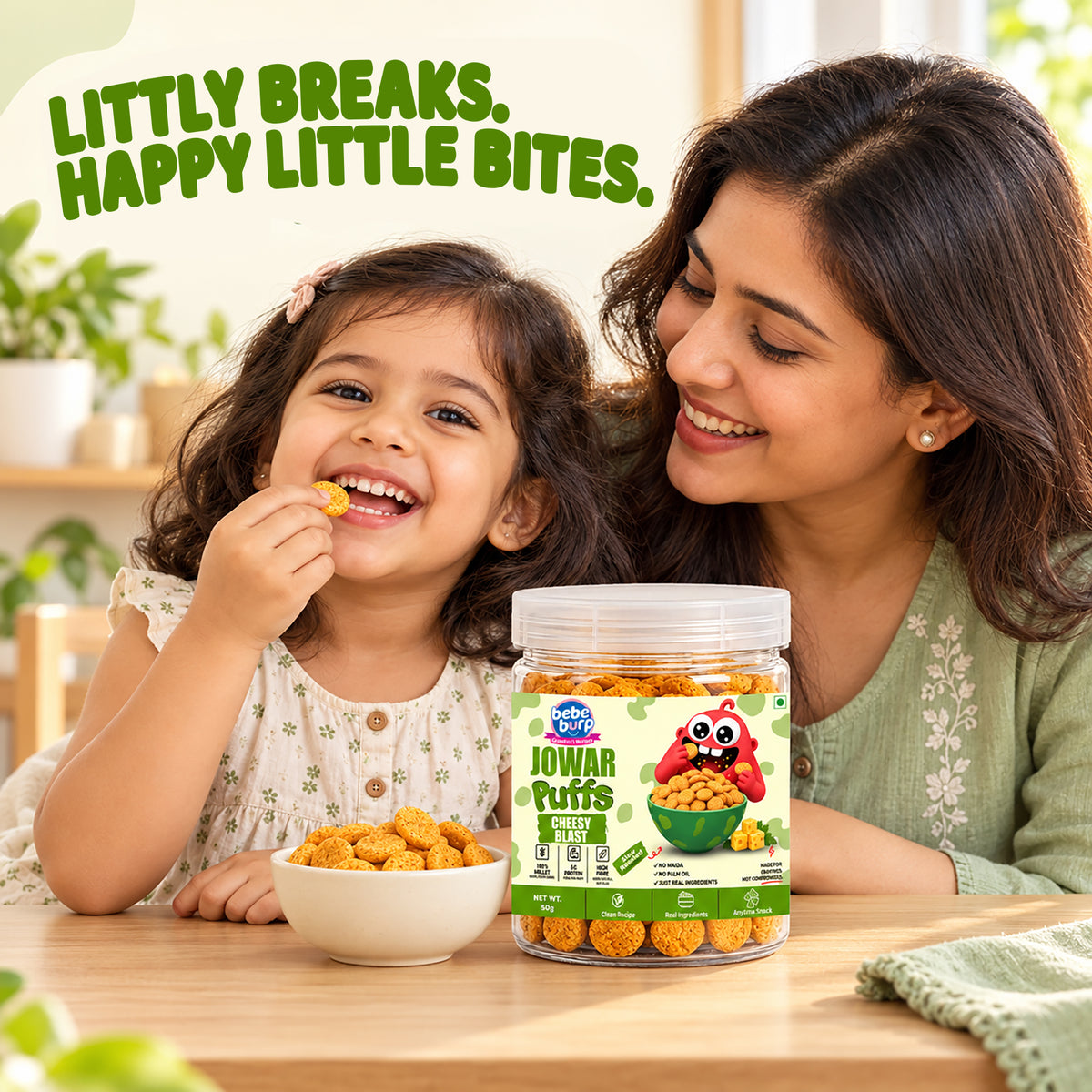 Cheesy Blast Jowar Puffs | Gluten-Free Snack for kids  (50GM x 4) (200gm)