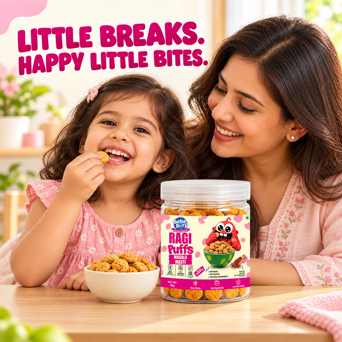 Ragi Masala Masti Kids Puffs (50GM x 4 Pack) (200gm)