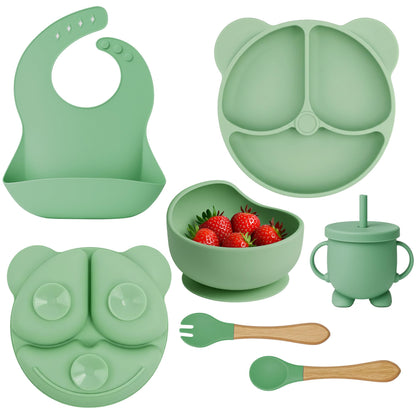 Premium Silicone Baby Feeding Set | 6-Piece Suction Dinnerware