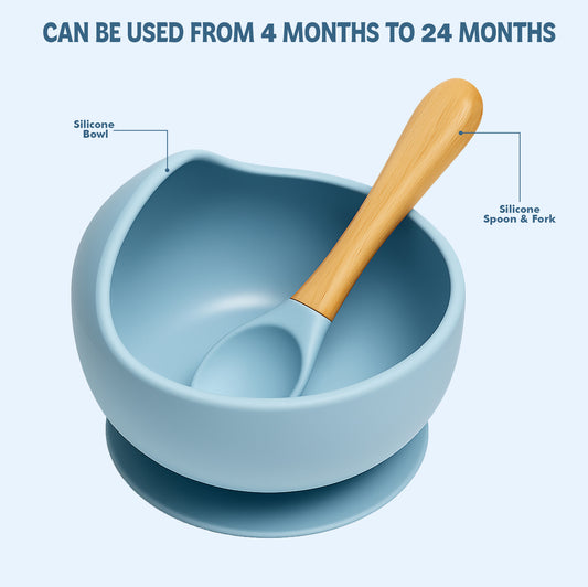 Baby Silicone Suction Bowl with Spoon | BPA-Free & Non-Slip