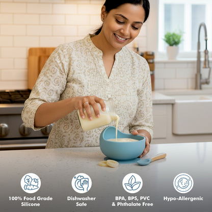 Baby Silicone Suction Bowl with Spoon | BPA-Free & Non-Slip