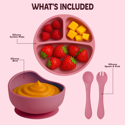 Silicone Baby & Infant Feeding Set (4 Pcs Pack)
