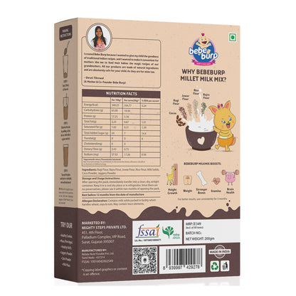 Millet Milk Mix -Ragi & Chocolate Health Drink Mix for Kids 200g