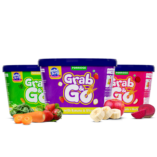 Bebe Burp Travel pack Grab & Go (Pack of 3) (Barley,Khichdi,Puffed Rice) 30gm each