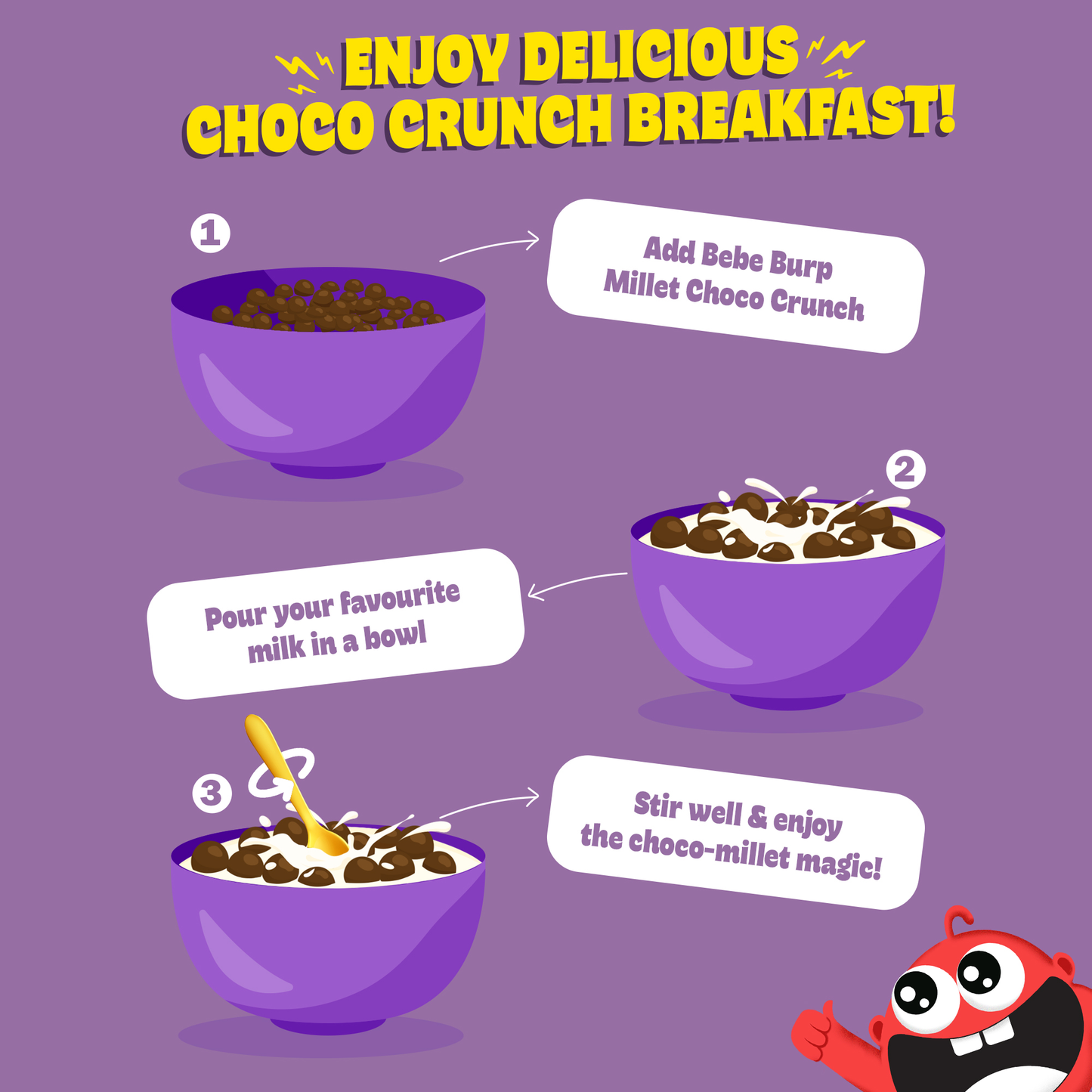 Millet Choco Crunch with Ragi & Chocolate (No Trans Fat, 100% Natural) - 300g