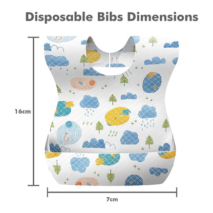 Disposable Baby Bibs for Babies (Pack of 10) | Waterproof, Lightweight & Travel-Friendly
