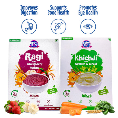 Khichdi & Ragi with Banana Porridge Combo (2 Pack-200gm Each)