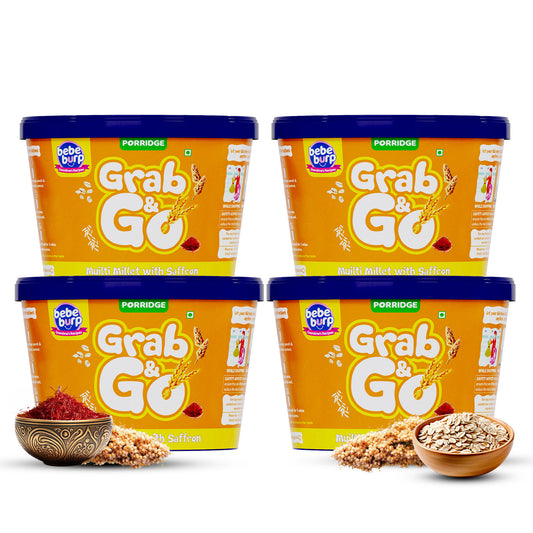 Bebe Burp Travel Pack Grab & Go Multi Millet with Saffron ( Pack of 4) 30gm each