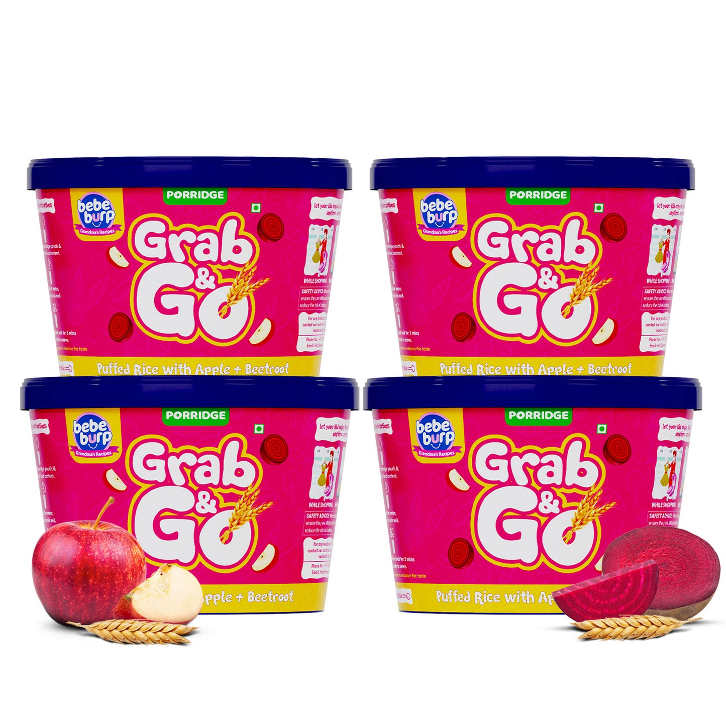 Bebe Burp Travel Pack Grab & Go Puffed Rice Mix ( Pack of 4) 30gm each