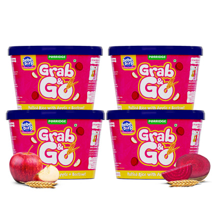 Bebe Burp Travel Pack Grab & Go Puffed Rice Mix ( Pack of 4) 30gm each