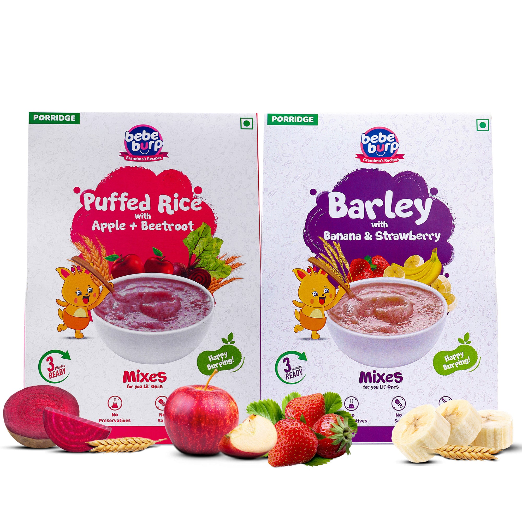 Puffed Rice & Barley Mix Porridge Combo (2 Pack - 200gm Each)