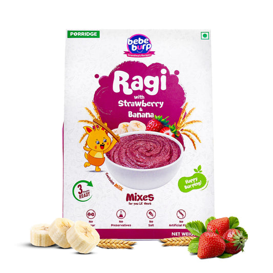 Ragi with Strawberry and Banana Porridge 200gms