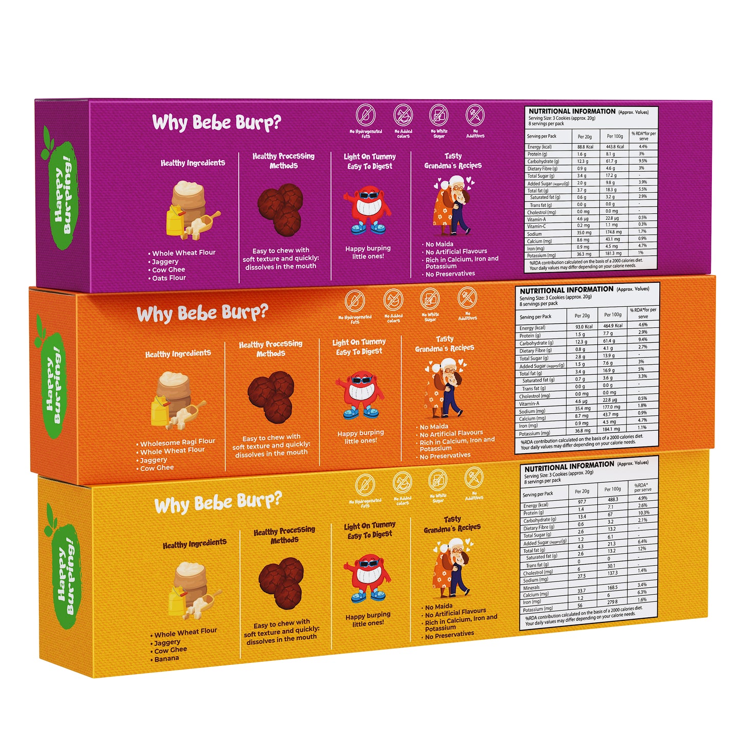 Ragi, Wheat, Oats & Raisin Cookies Combo (Pack of 3 , 150 gm Each)