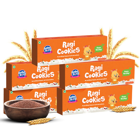 Bebe Burp Baby Food Raagi Cookies Combo Pack of 5 - 150 gms each