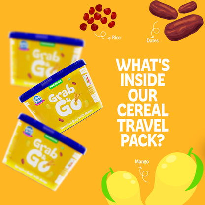 Bebe Burp Travel Pack Grab & Go Sprouted Ragi with Mango (Pack of 4) 30 gm each