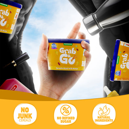 Bebe Burp Travel Pack Grab & Go Sprouted Ragi with Mango (Pack of 4) 30 gm each